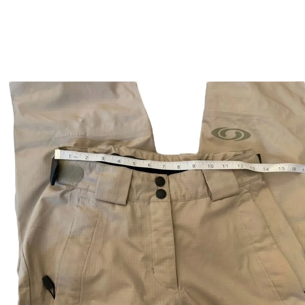 Salomon Advanced‎ Ski Snowboarding Men Unisex Pants Tan Logo Size 6